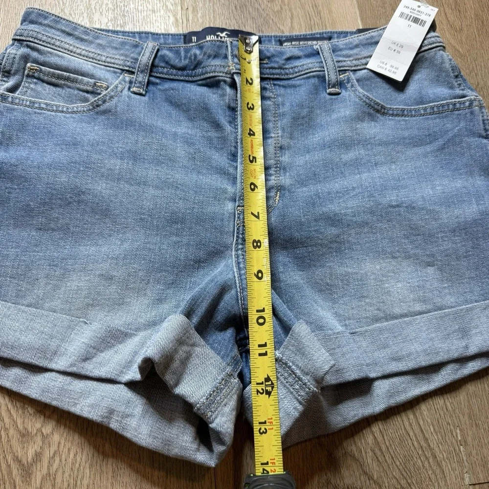 Hollister‎ High-Rise Boyfriend Denim Shorts Cuffed Womens Size 11 (30) 3